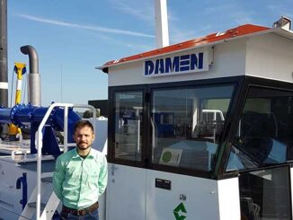 Mr Hugo Soares on board of his newly acquired dredger